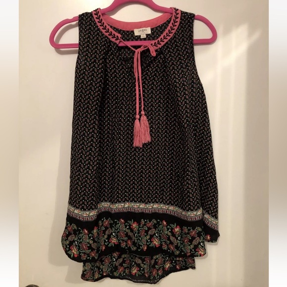 Umgee Size Small Tank Top Paisley Floral Long Hi Low Tunic - Picture 1 of 3